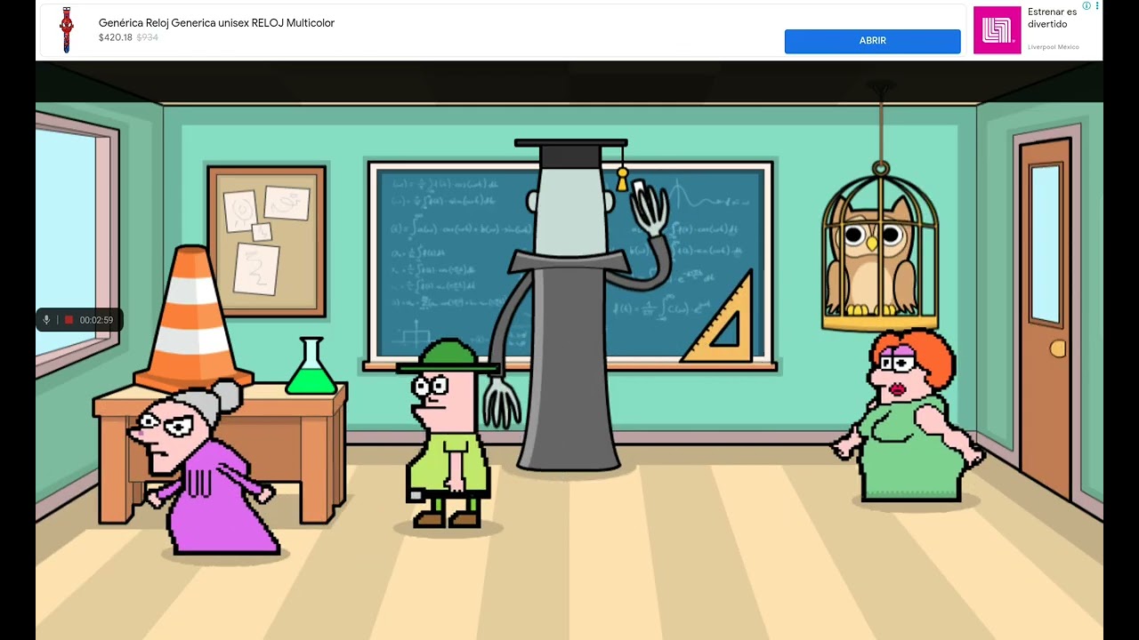 Jugando  MOLESTA TU PROFESOR, TODAYS TEACHER: THE HEADMASTER