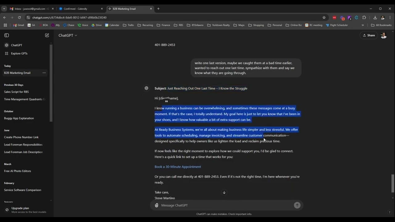 RBS: How to use chatgpt to generate marketing emails