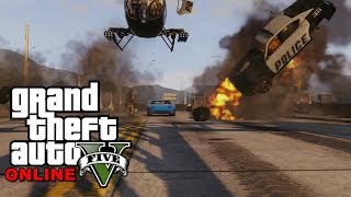 GTA 5 ONLINE - Aruncam toata politia in AER ! Totul EXPLODEAZA !