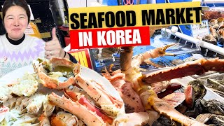 Crazy taste of cooked LIVE Alaskan KING CRAB  #crab #koreatravel