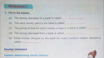 Dav Class 5 Math Unit 13 Worksheet 1 | Simple Interest || Fill In The Blanks |@madhubanclasses