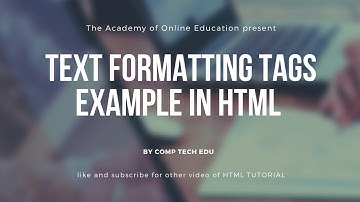 HTML tutorial for beginner |  Example of text formatting tags(4)