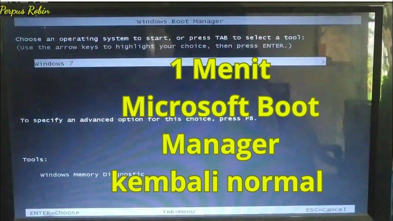Cara mengatasi Windows Boot Manager pada Laptop / Komputer YouTube