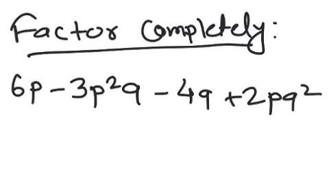 Factoring: Factor 6p - 3p^2 q - 4q + 2p q^2