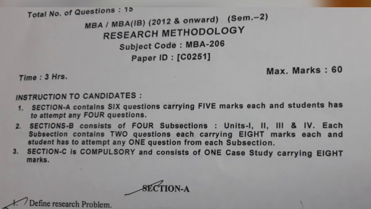 research paper on mba