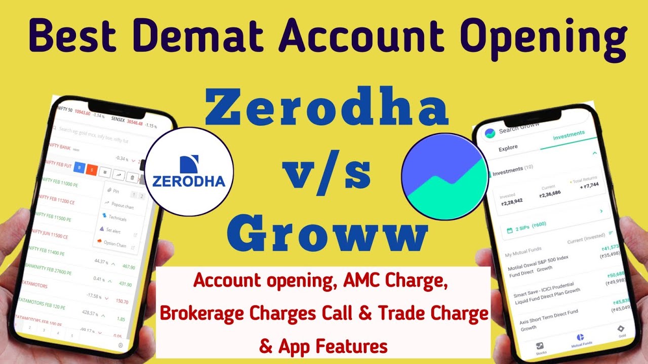 Zerodha Or Groww Which is Better  Zerodha vs Groww  Zerodha and Groww Comparison   onlinetech