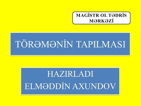 Video: Hissənin törəməsi nədir?