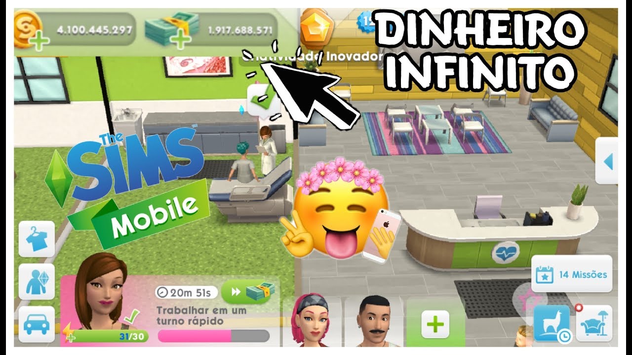 THE SIMS MOBILE COM DINHEIRO INFINITO!! 