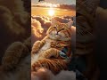Whimsical Dawn: Giant Cloud Cat and Swallows