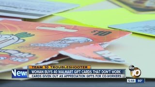 Woman buys 40 gift cards from Walmart that don't work