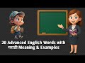 20 Advanced English Words with Marathi Meaning &amp; Examples | English Learning in Marathi | A2L