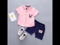 2020 Summer Korean Boys Clothes Set for 1 2 3 4 Year Old High Quilty Cotton Short sleeved