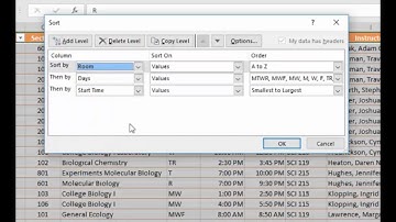 Excel Chapter 4 Biology Teaching Schedule Project
