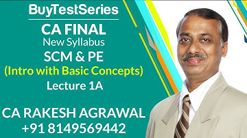 CA Final SCM&PE New Syllabus Intro with Basic Concepts Lecture 1A by CA Rakesh Agrawal