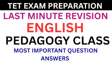 KARTET EXAM PREPARATION/LAST MINUTE REVISION /ENGLISH PEDGOGY THE MOST IMPORTANT QUESTION ANSWERS