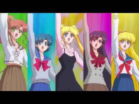 Sailor Moon Crystal Group Transformation Japanese Dub