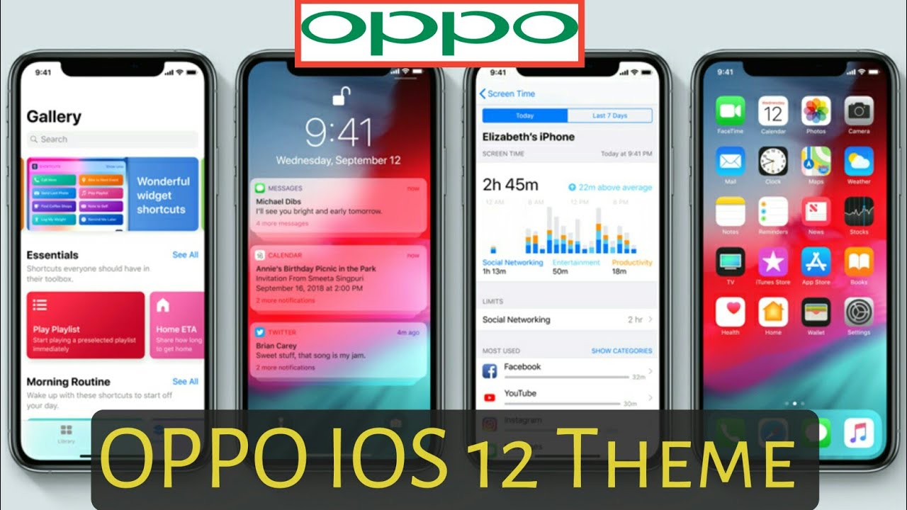 OPPO Latest IOS 12 Theme || OPPO IOS Featured Theme - YouTube