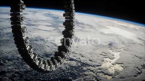 Futuristic Space Station on Earth Orbit | Motion Graphics - Envato elements