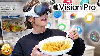 Cooking a MEAL while wearing the Apple Vision Pro VR!! *this is CRAZY*