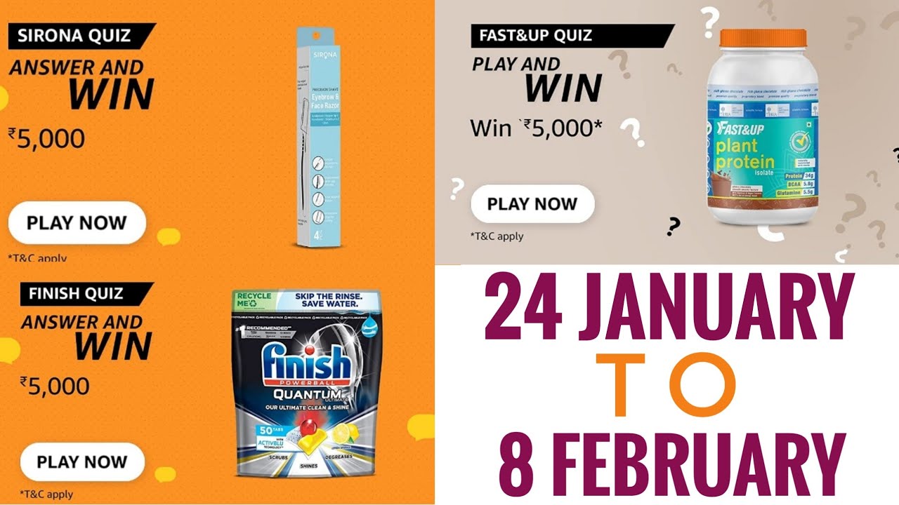 Amazon Sirona Quiz Answers Today | Fast And Up | Finish | 24 January