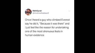 Because It Was There