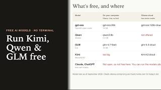 Running free ai models using ollama and nvidia api. Free GLM, kimi, chatgpt, claude, grok and more.