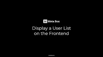 Display a User List on the Frontend | Meta Box Tutorial