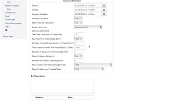 Creating a Quiz in WeBWorK