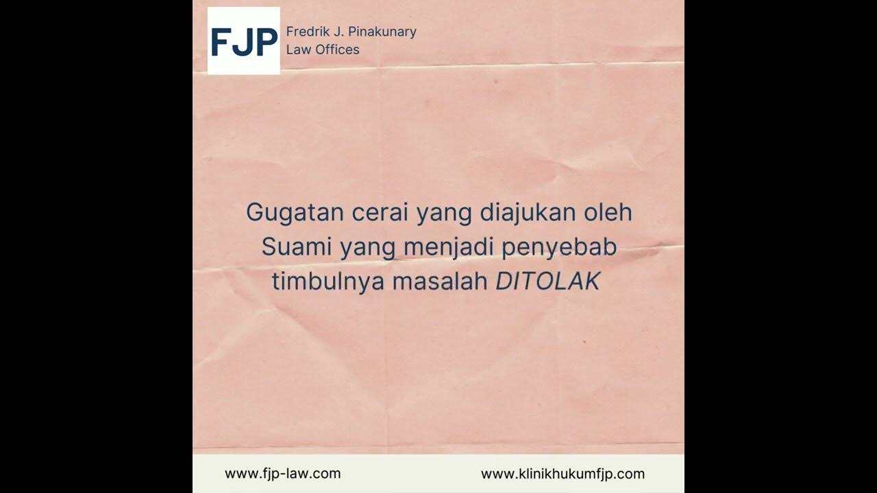 "GUGATAN CERAI OLEH SUAMI YANG BERSELINGKUH DITOLAK KARENA ISTRI (TERGUGAT)......