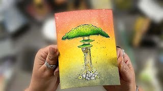 The Kuretake Funky Mushroom by Helen Pritchett - A Lavinia Stamps Tutorial
