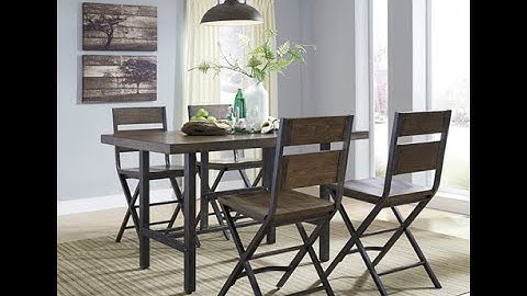 Kavara Counter Height Dining Table and 4 Stools by Ashley D469 - SpeedyFurniture.com