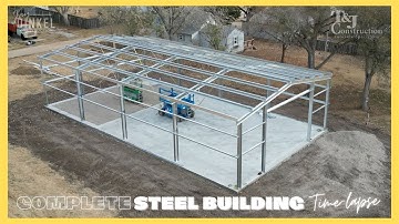 40 x 75 complete STEEL BUILDING construction timelapse