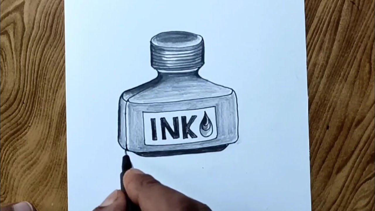 The ink pot tiny sketch in ink and graphite Part of a future poster   Drawings Tiny tattoos Future poster