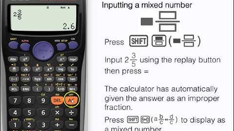 Change Fractions to Mixed Numbers on a Casio Calculator - fx-83GT PLUS,  fx-85GT PLUS Mixed Fraction