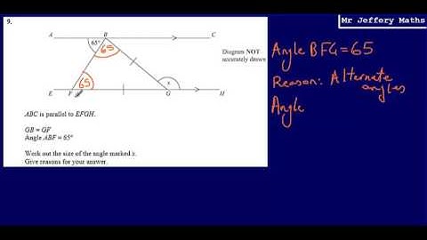 Angle Reasoning - Parallel Lines (GCSE Maths - Edexcel Practice Tests Set 2 - 2H - Question 9)