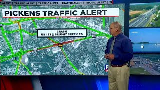 Coroner responding to crash on busy highway in Easley