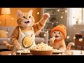 Popcorn Was All Eaten by Ginger Kitten – Mama Cat Created a Super Irresistible Popcorn Rain! 🍿🐱