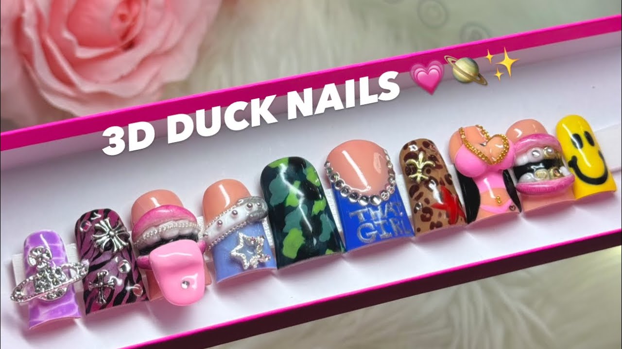 ACRYLIC Y2K TUTORIAL 💗 Beginner Tips + Advice In Depth | How To Make Trendy 3D Duck Press On Nails ✨