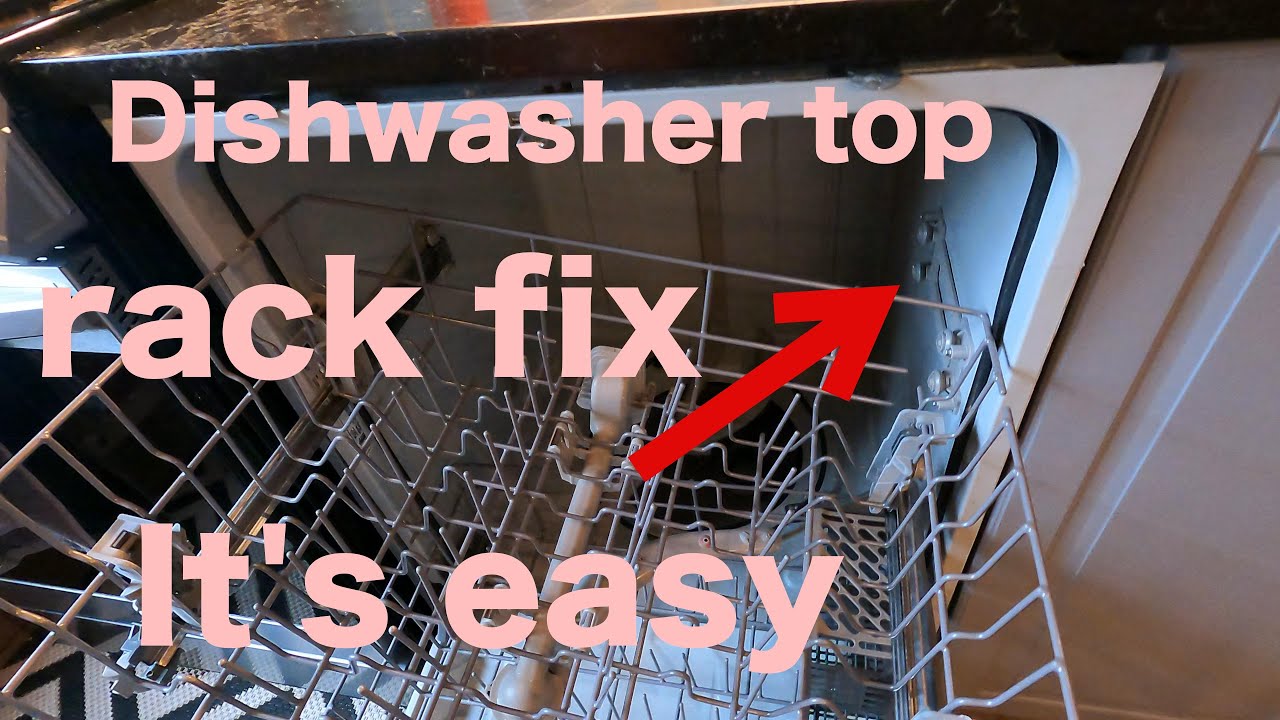 How to fix the top rack of dishwasher from falling out - YouTube