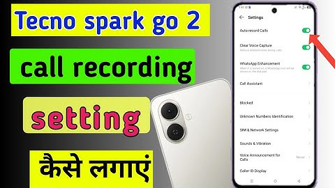 Tecno spark go 2 mobile me call recording kaise kre/how to call recording on setting tecno spark go