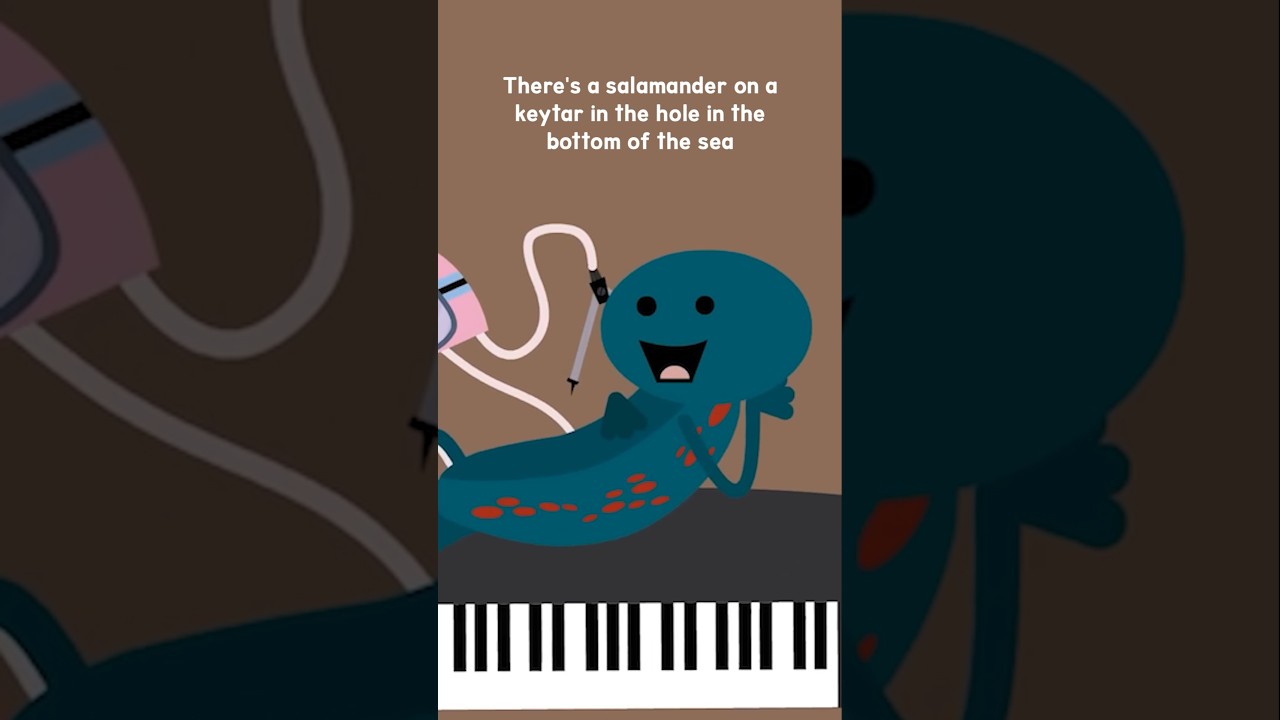 Why is There a Salamander on a Keytar Underwater? #funnynurseryrhyme #funnynurseryrhymes #salamander