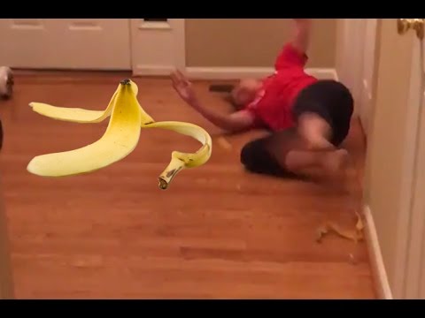 Teenagers learn that, yes, banana peels are actually slippery