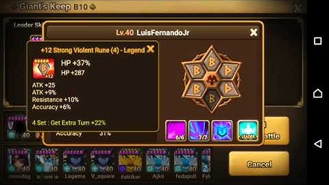 Summoners War Giant B10 - Farmeable and fast team (around 3min)