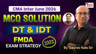 Direct & Indirect Taxation MCQ Solution 📝| CMA Inter June 2026 | Business Analytics Strategy 🎯