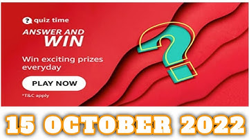 Amazon Funzone Quiz Answers Today |15 October 2022 | Daily Quiz Time
