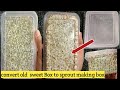 convert old sweet box into sprouts making box||Best out of waste||DIY sprouts Container Telugu