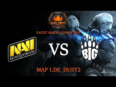 Видео: NaVi снова пикают Dust2 | NaVi vs Big Map 1.de_dust2 | FACEIT Major London 2018