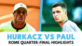 CRAZY Hubert Hurkacz vs Tommy Paul Match! | Rome 2024 QuarterFinal Highlights