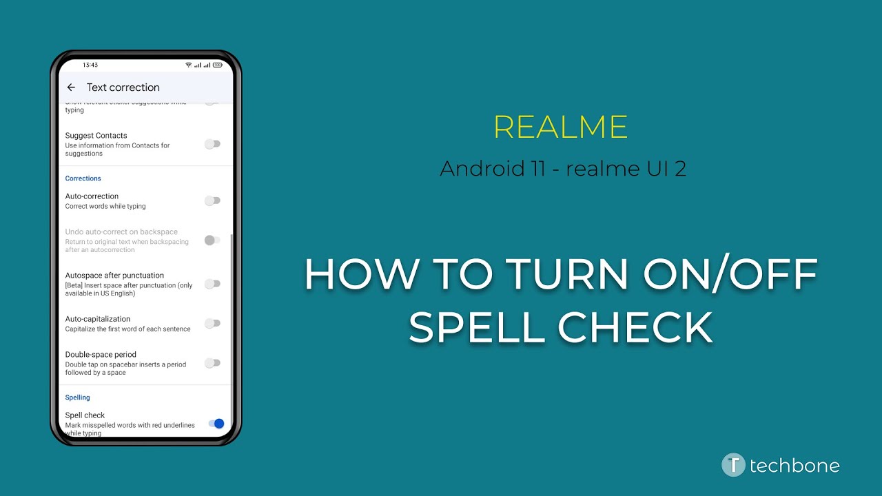 How to Turn On/Off Spell Check - realme [Android 11 - realme UI 2