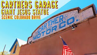 Carthers Garage Roadhouse Giant Jesus Statue And Rio Grande National Forest - Drive In Colorado